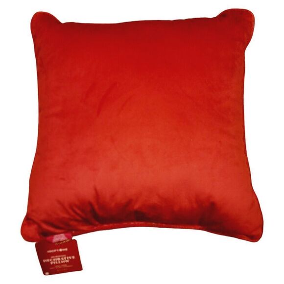 Vintage NWT Microsuede Throw Pillow Christmas Cat Wearing Santa Hat 18x18 - Picture 5 of 7